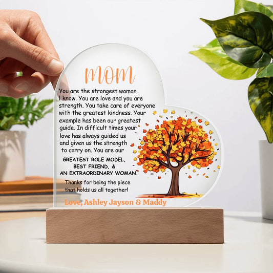 Mom Heart Acrylic Plaque Gift-[product type]