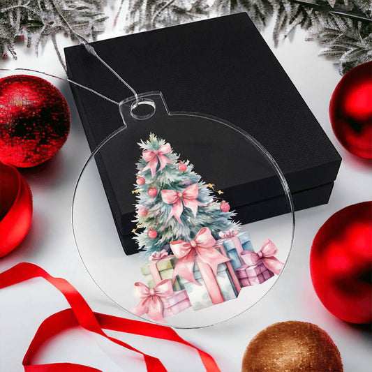 Pink Tree Acrylic Christmas Ornament-[Heartfelt Family Gift]