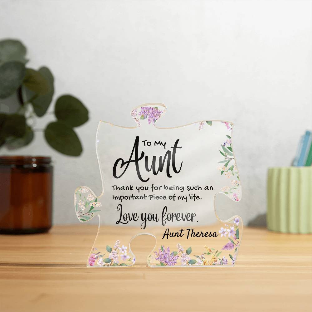 Aunt Acrylic Puzzle Plaque