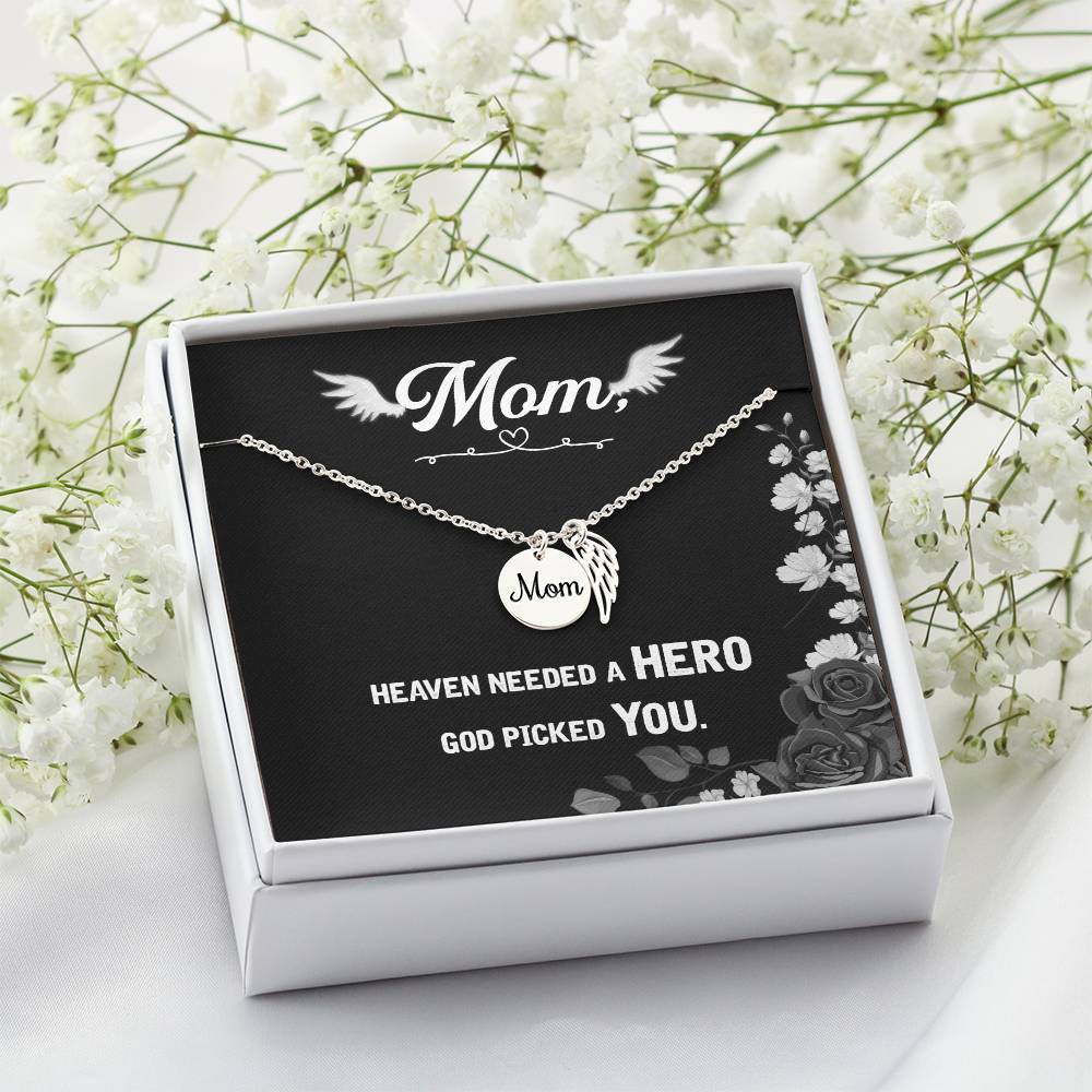 Mom Memorial Necklace - Heaven needed a hero-[product type]