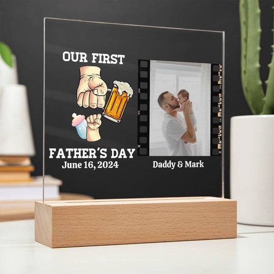 1at Fathers Day Photo Plaque For first time dad-