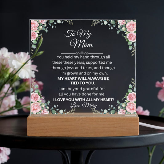 To My Mom Personalized Acrylic Plaque Gift