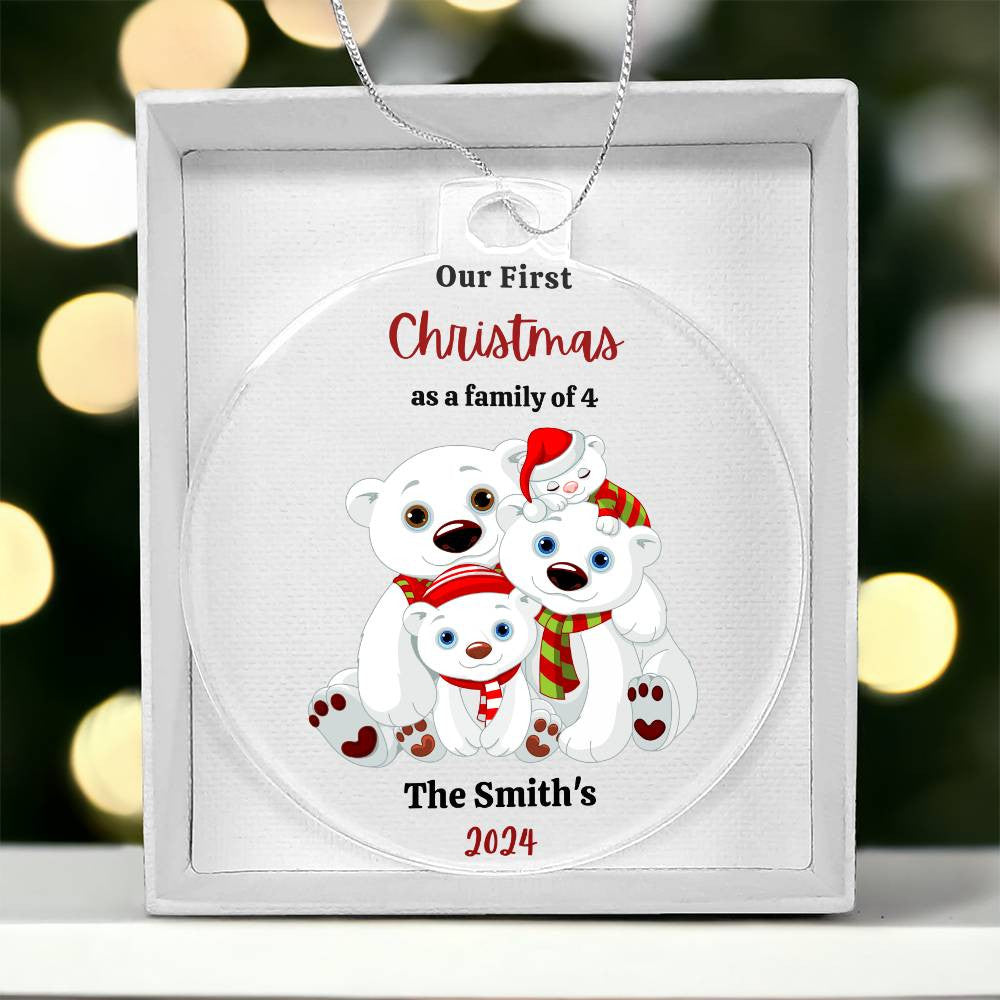 1st Christmas as a family of 4 Polar Bear Ornament-