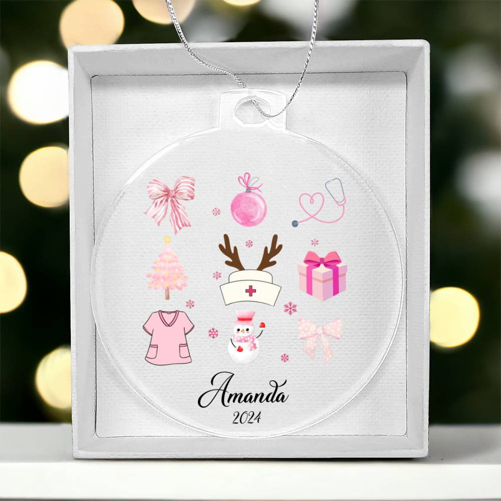 Nurse Acrylic Christmas Ornament-[Heartfelt Family Gift]