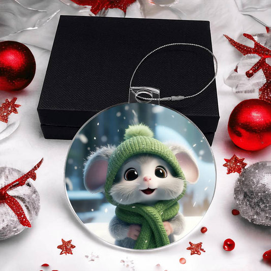 Mouse Acrylic Christmas Ornament-[Heartfelt Family Gift]