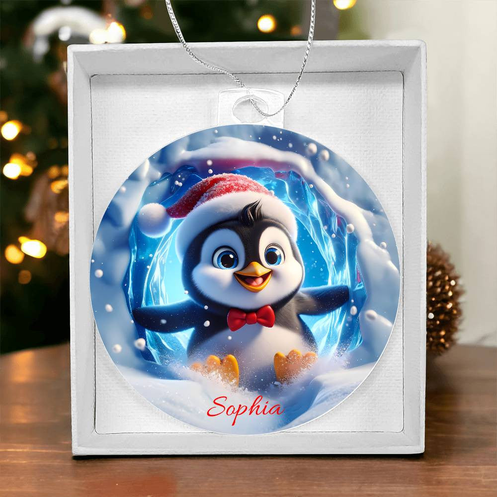 Penquin Acrylic Christmas Ornament-[Heartfelt Family Gift]