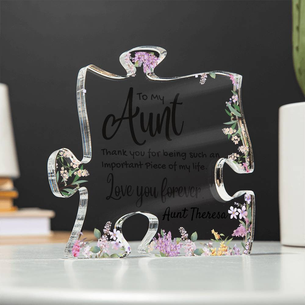 Aunt Acrylic Puzzle Plaque