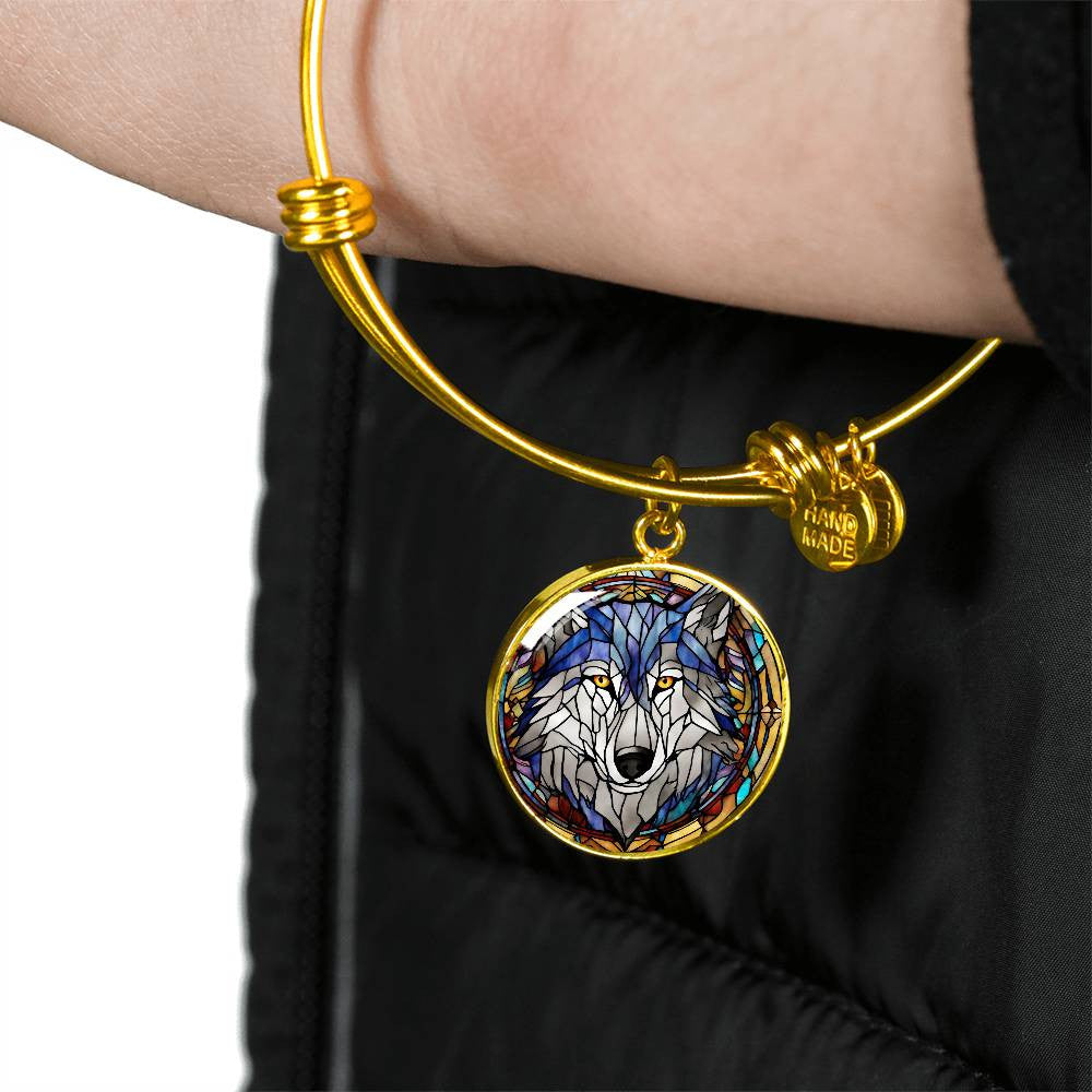 Wolf Necklace or Bangle Charm Bracelet-[product type]