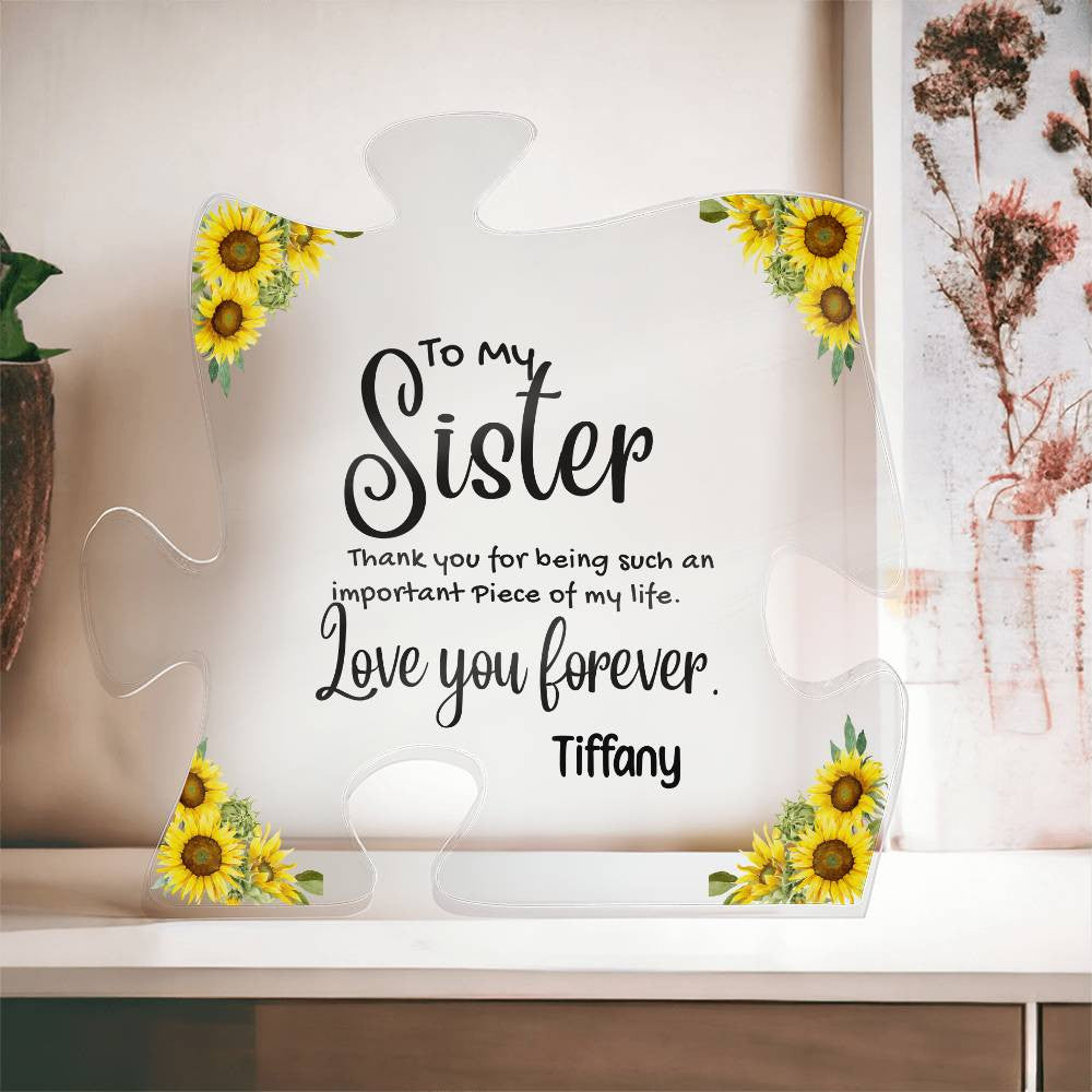 Sister Acrylic Puzzle Plaque