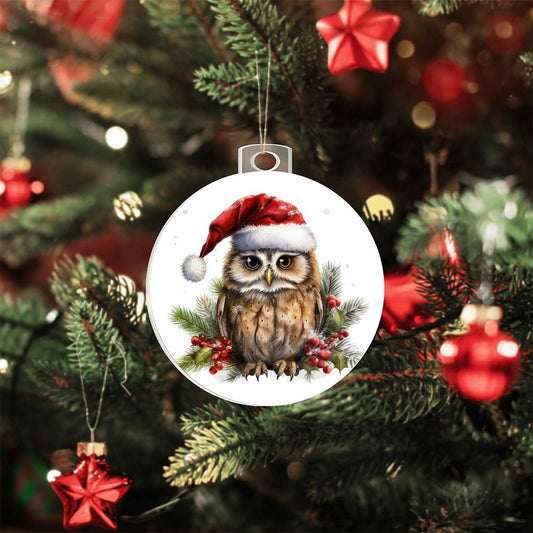 Owl Acrylic Christmas Ornament