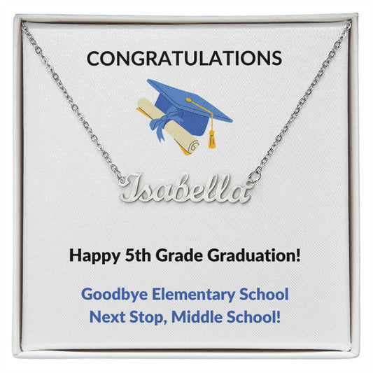 5th Grade Graduation Personalized Name Necklace Gift-FashionFinds4U