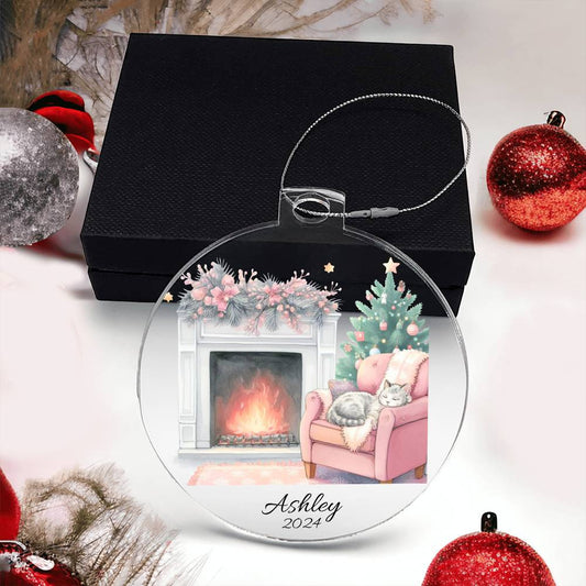 I am Dreaming Of A Pink Christmas Acrylic Christmas Ornament-[Heartfelt Family Gift]