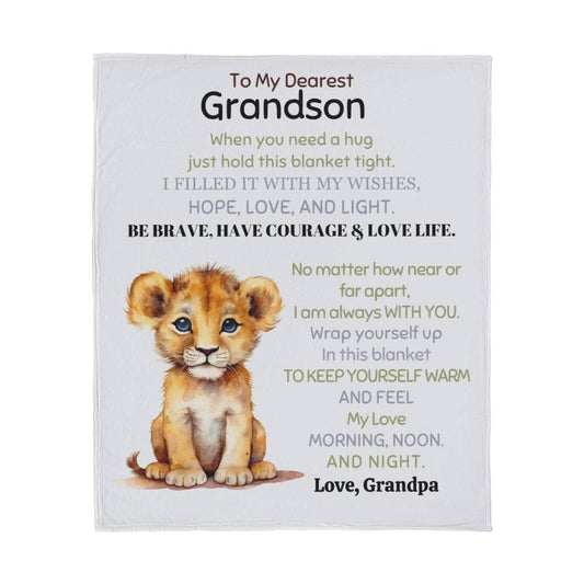 Grandson Personalized Jersey Fleece Blanket 50" x 60"