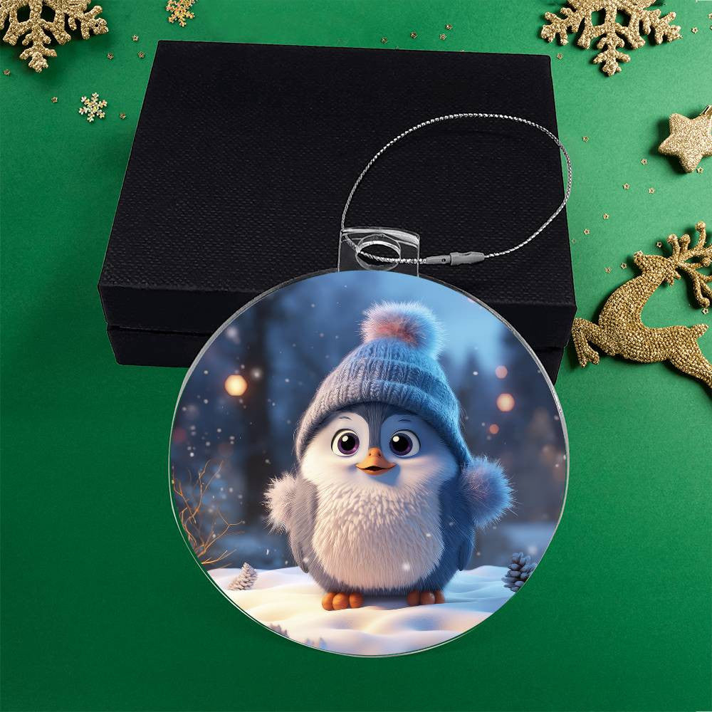 Cute Penquin Acrylic Christmas Ornament