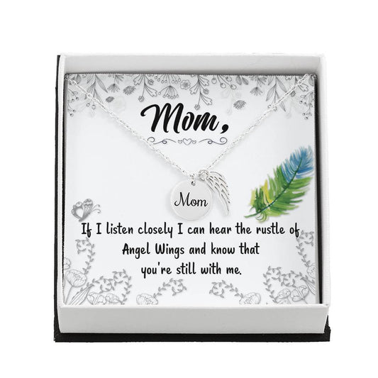 Mom Memorial Necklace Angel Wings-[product type]