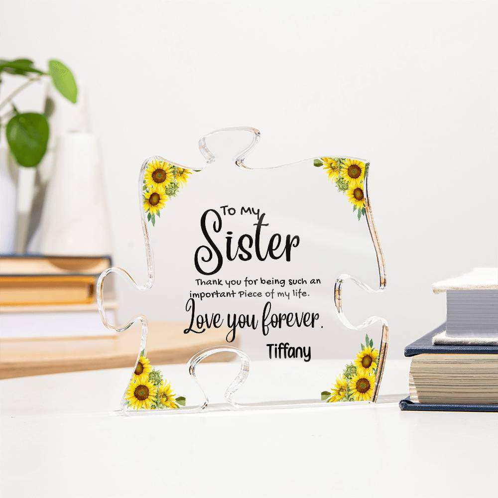 Sister Acrylic Puzzle Plaque