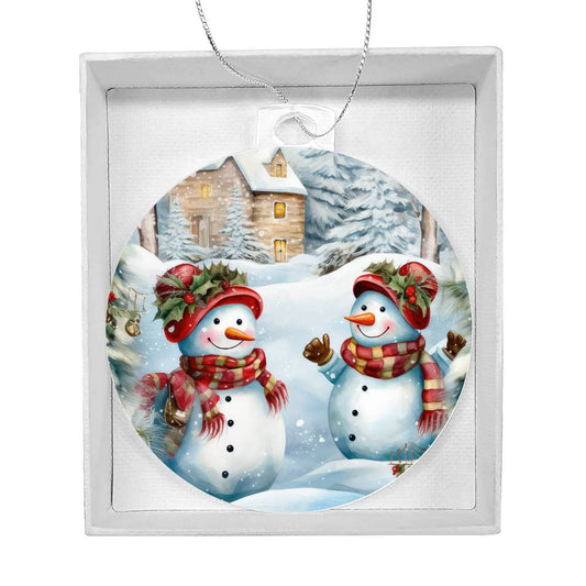 Snowmen Acrylic Christmas Ornament