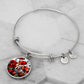 Red Poppy Flower Necklace or Bangle Bracelet with Optional Engraving-[product type]