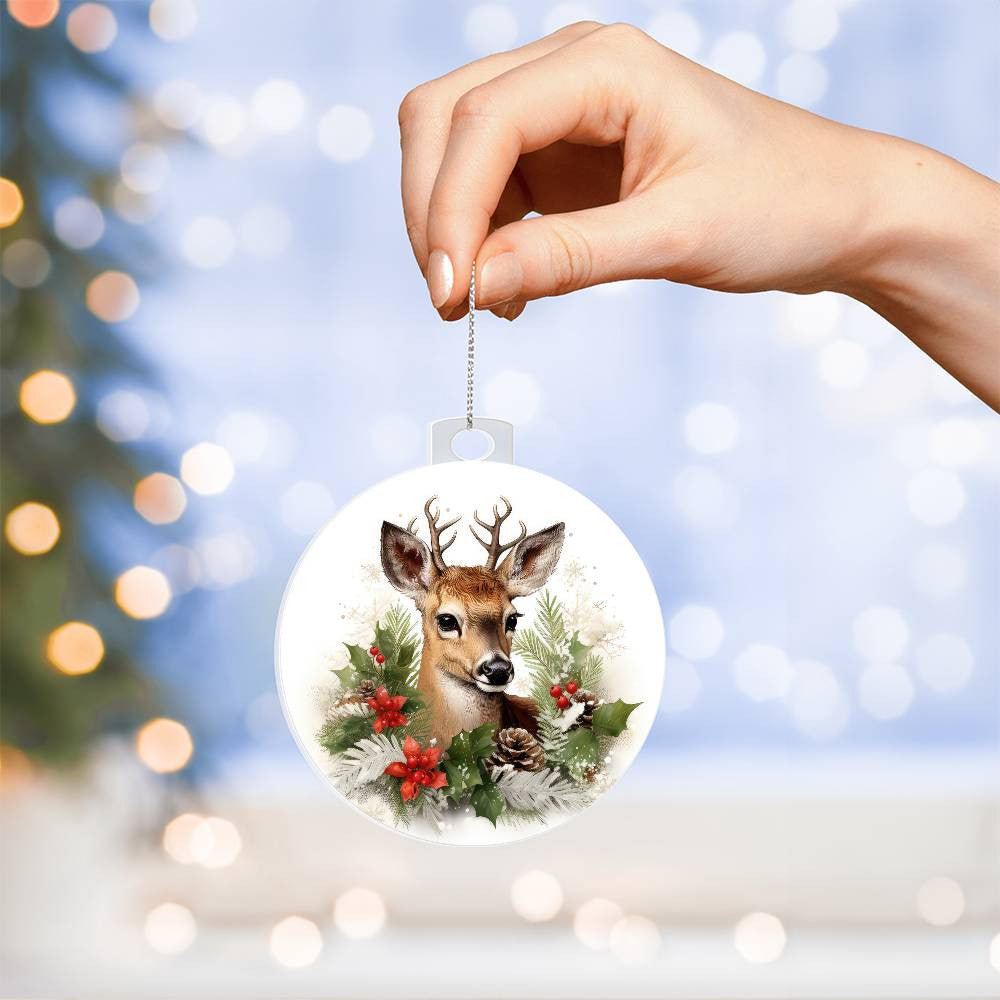 Deer Acrylic Christmas Ornament-[Heartfelt Family Gift]