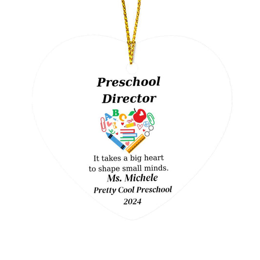 Preschool Director Heart Ornament-[Heartfelt Family Gift]