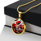 Red Poppy Flower Necklace or Bangle Bracelet with Optional Engraving-[product type]