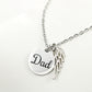 Dad Memorial Necklace Angel Wing Charm-[product type]