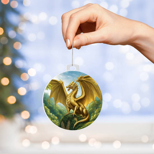 Gold Dragon Christmas Ornament-[Heartfelt Family Gift]