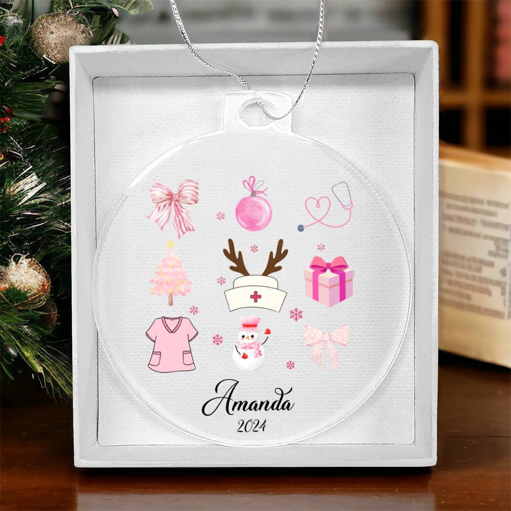 Nurse Acrylic Christmas Ornament-[Heartfelt Family Gift]