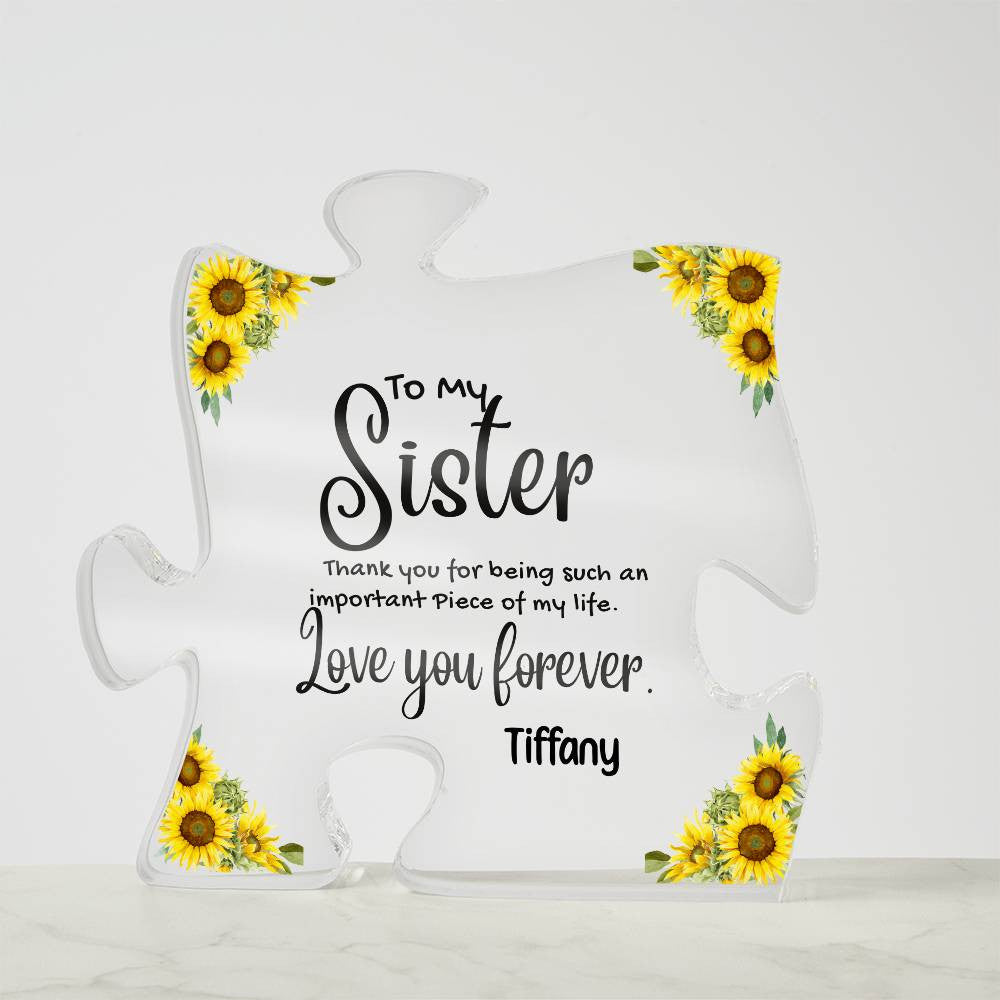 Sister Acrylic Puzzle Plaque