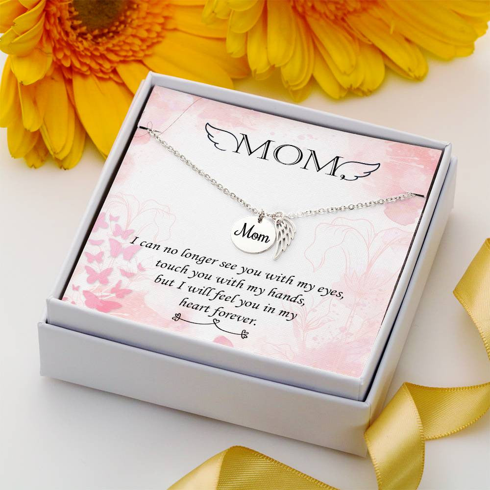 Mom Memorial Necklace Angel Wings-[product type]