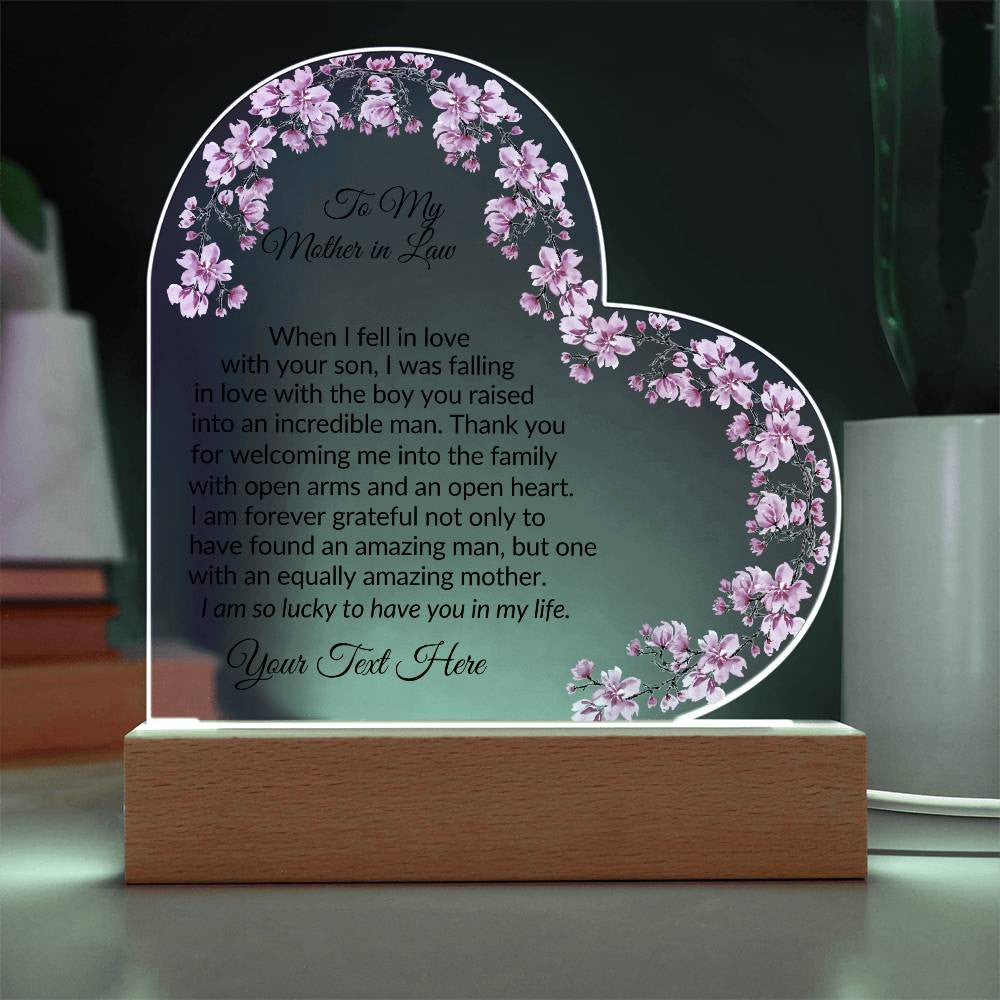 Mother in Law Led Heart Plaque-[product type]