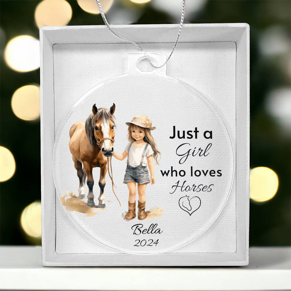 Horse Ornament Personalized, Girl Horse Christmas Ornament Gift, Riding a Horse Rider Christmas Ornament, Custom Names Horse Lover Gift-[Heartfelt Family Gift]