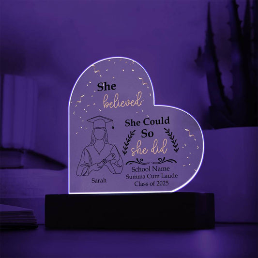 Personalized LED Graduation Plaque Gift for Graduate