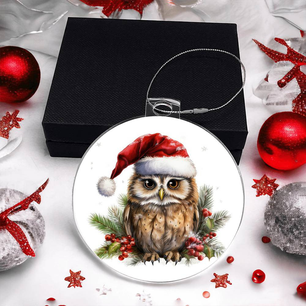 Owl Acrylic Christmas Ornament-[Heartfelt Family Gift]