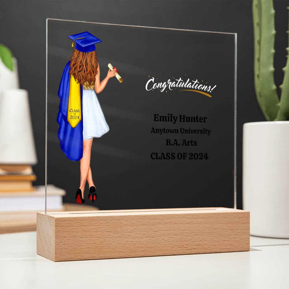 Graduation Acrylic Square Plaque-[product type]