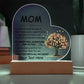 Mom Acrylic Heart Plaque Gift-[product type]