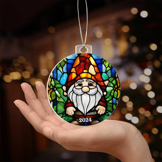 Gnome Acrylic Christmas Ornament