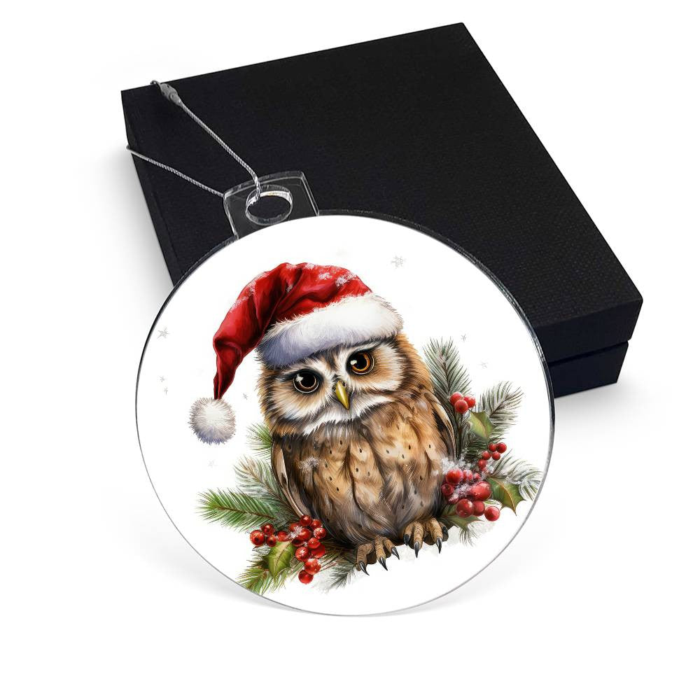 Owl Acrylic Christmas Ornament-[Heartfelt Family Gift]