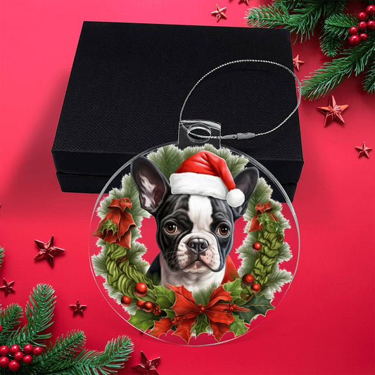 Bull Terrier Dog Acrylic Christmas Ornament