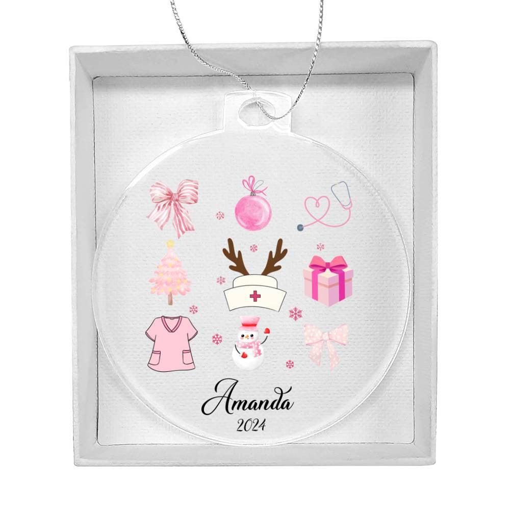 Nurse Acrylic Christmas Ornament-[Heartfelt Family Gift]