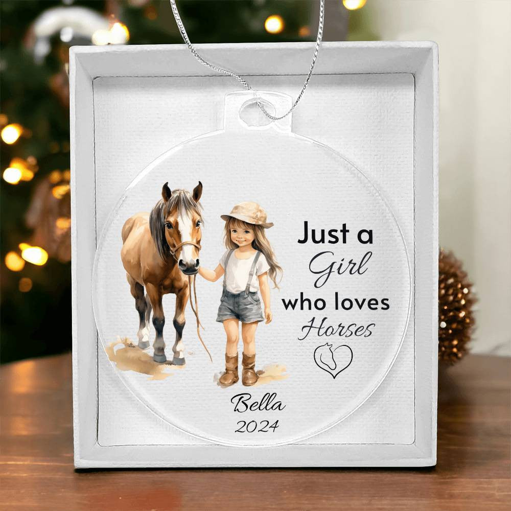 Horse Ornament Personalized, Girl Horse Christmas Ornament Gift, Riding a Horse Rider Christmas Ornament, Custom Names Horse Lover Gift-[Heartfelt Family Gift]