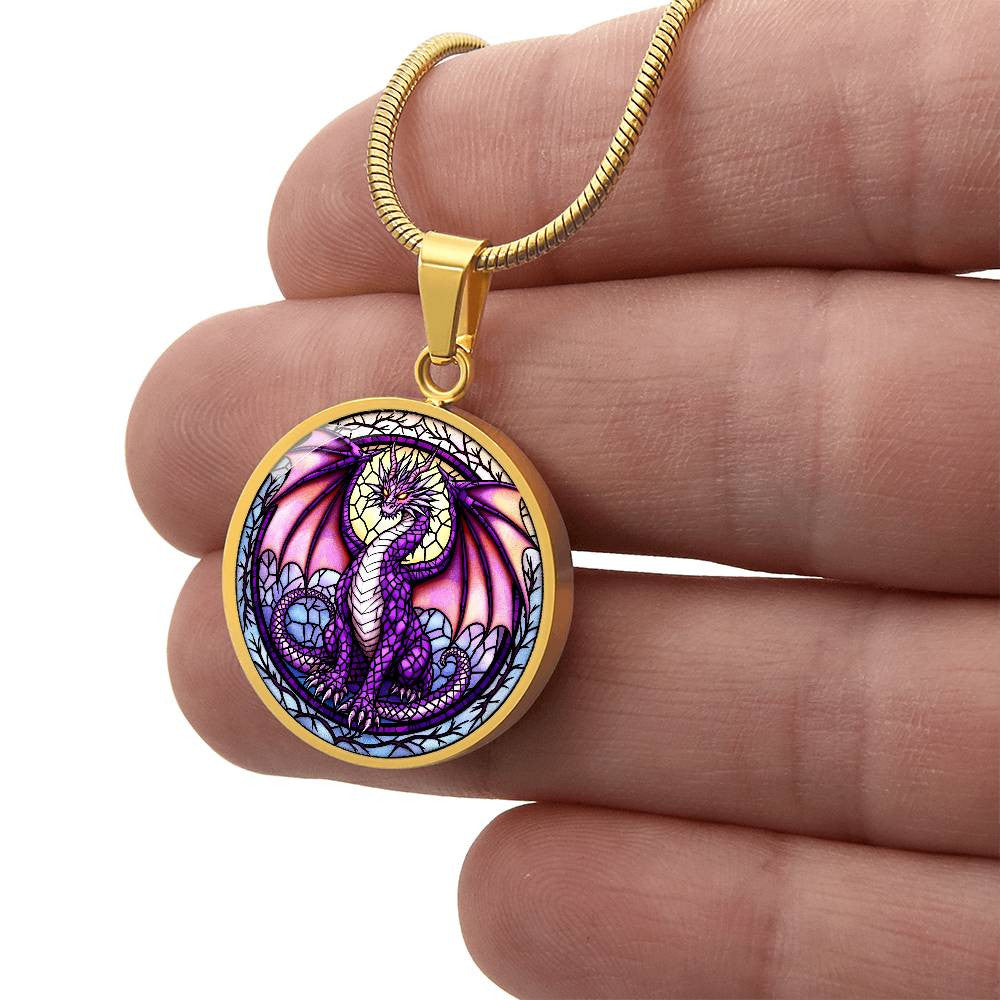 Purple Dragon Pendant Necklace-[Heartfelt Family Gift]