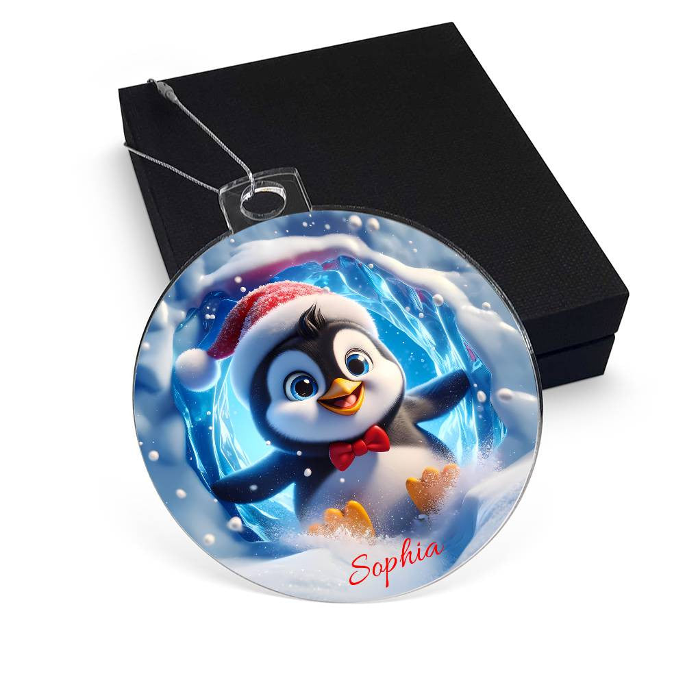 Penquin Acrylic Christmas Ornament-[Heartfelt Family Gift]