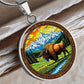 Buffalo Pendant Necklace with Engraving-[Heartfelt Family Gift]