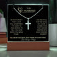 Husband LED Plaque and Cross Necklace Gift Set