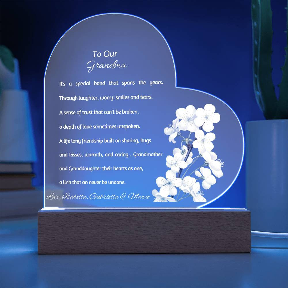 Grandmother LED Heart Plaque from Grandkids