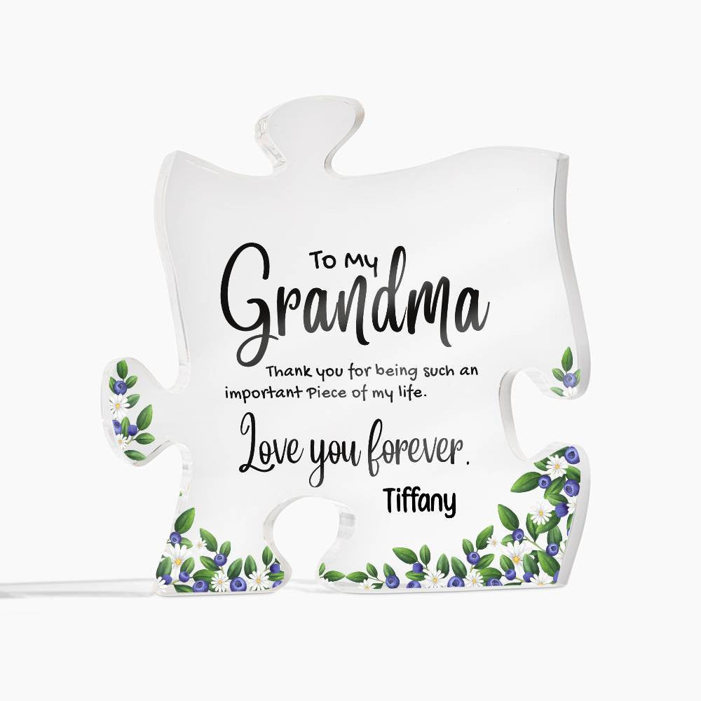 Grandma Puzzle Piece Acrylic Sign