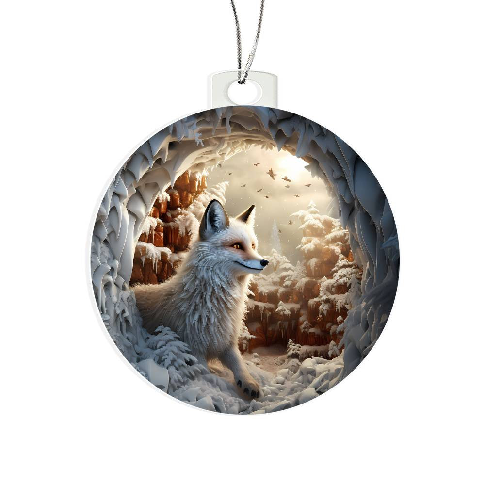 Wolf Acrylic Christmas Ornament