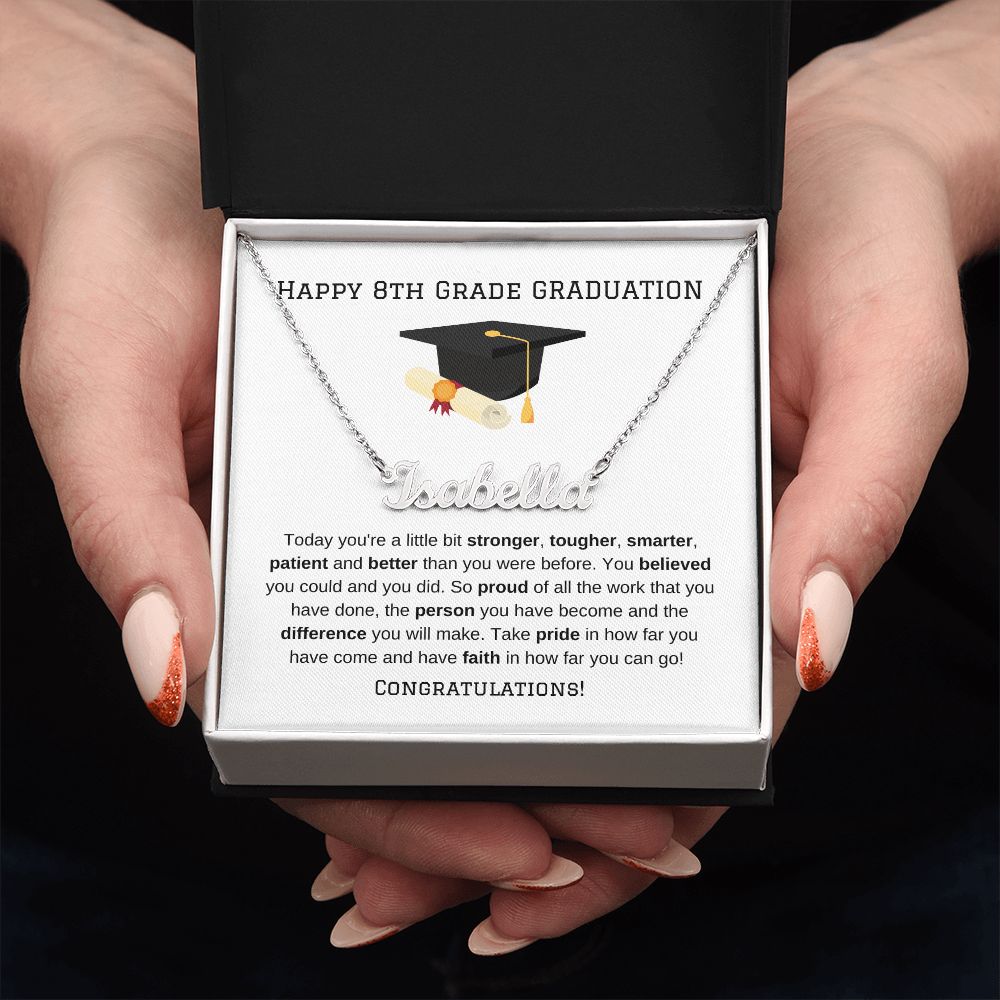 8th Grade Graduation Personalized Name Necklace Gift-FashionFinds4U