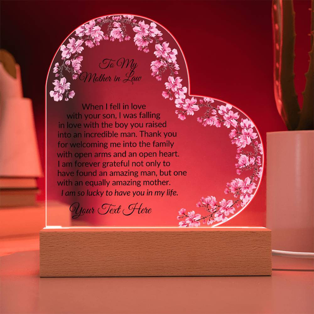 Mother in Law Led Heart Plaque-[product type]